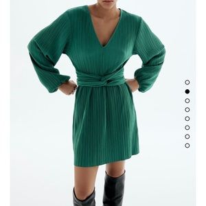 Zara Pleated Knot Dress - Size M